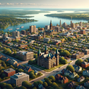 create a realistic picture of Hamilton city, ON