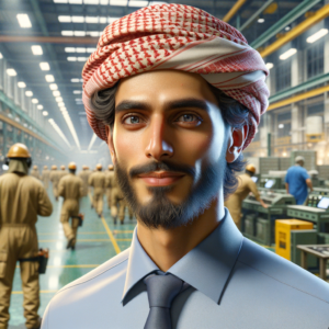 create a photo-realistic picture of an experienced Project Coordinator who is a professional in the manufacturing sector, unreal engine, ray-tracing, realistic skin, medium contrast, warmth 6300k, manufacture on the background, no words