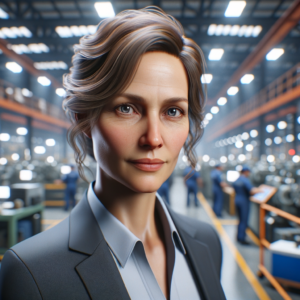 create a photo-realistic picture of an experienced Maintenance manager who is a professional in the manufacturing sector, unreal engine, ray-tracing, realistic skin, medium contrast, warmth 6300k, manufacture on the background, no words.