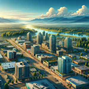 crie uma imagem realista da cidade do Delta em BC
