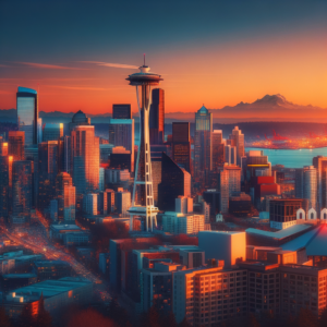 crie uma imagem realista de Seattle