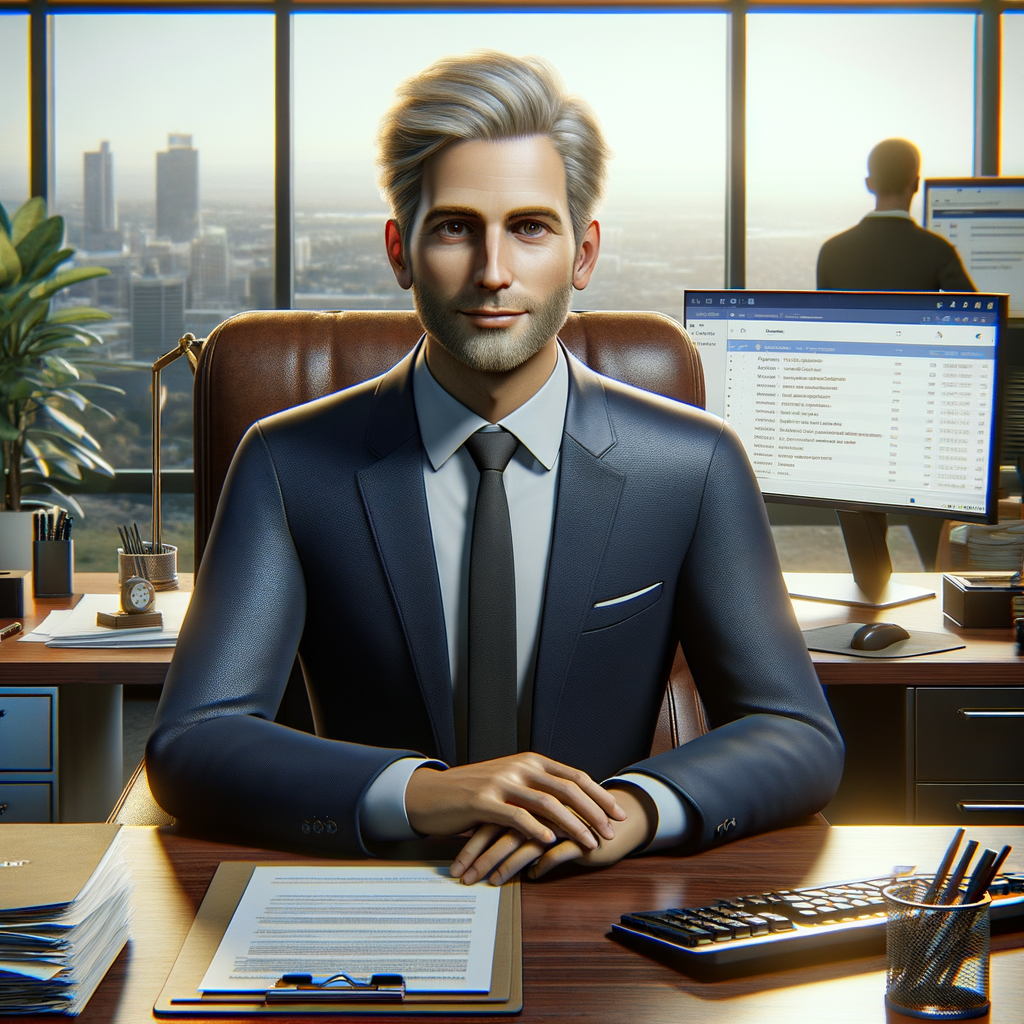 Generate A Very Realistic Picture Of A Human Resource Manager That Works